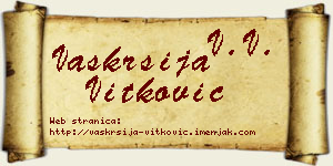 Vaskrsija Vitković vizit kartica